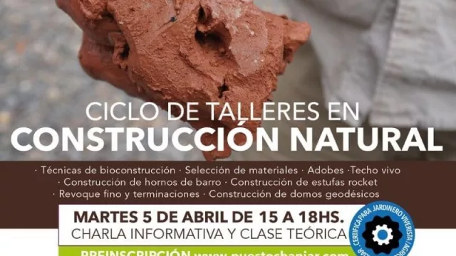 Capacitaciones gratuitas: comienza un Ciclo de Talleres en Construcción Natural
