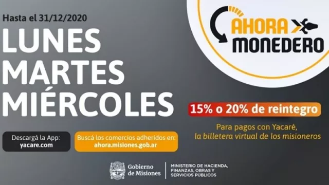 Misiones incentiva el consumo y el comercio con Ahora Monedero y la billetera Yacaré 