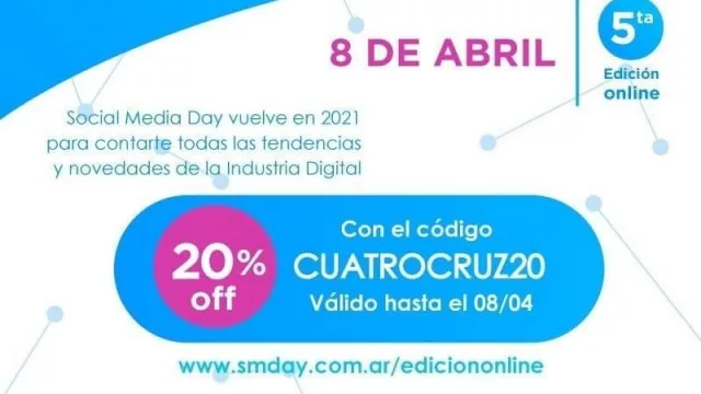 Ya llega la Quinta Edición Online del Social Media Day Argentina “Evolución Digital - Tendencias de la industria” y ¡con un super descuento!