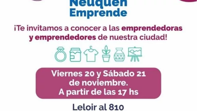 Invitan a participar de la Feria Neuquén Emprende