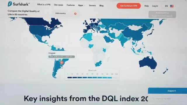 Índice de calidad de vida digital (Uruguay ocupa el primer lugar en Latinoamérica)