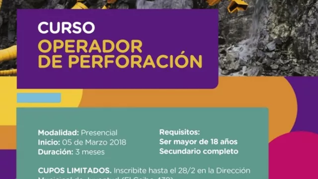 Es gratis y es una oportunidad: abren inscripciones para curso de Operador de Perforación