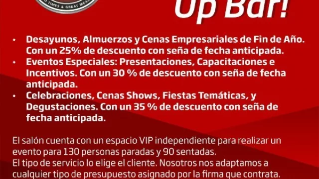 ¿No conseguís un buen lugar para tu evento? Llega Up Bar de la mano de Johnny B. Good
