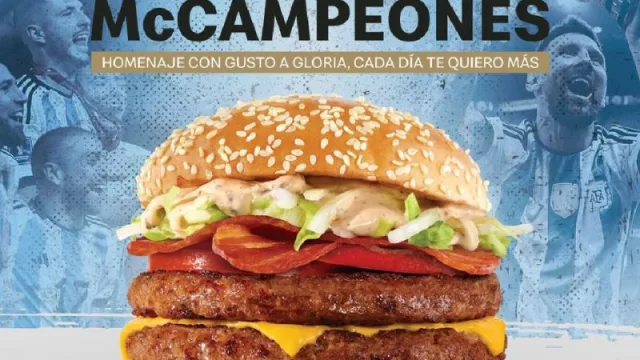 Cómo es la McCampeones: la hamburguesa de McDonald’s que celebra el triunfo de la Selección (y ya se consigue en Neuquén)