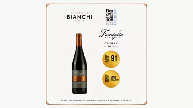 Famiglia Bianchi Criolla destacado como “Vino Revelación” en Descorchados 2023