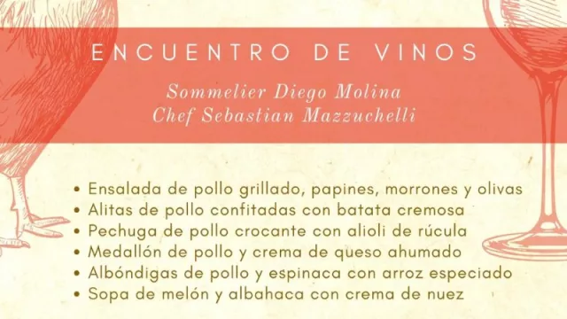 Experiencia gastronómica "Pollo & Vinos en Terrazas" (en Illia 121), con la Bodega Canale como invitada